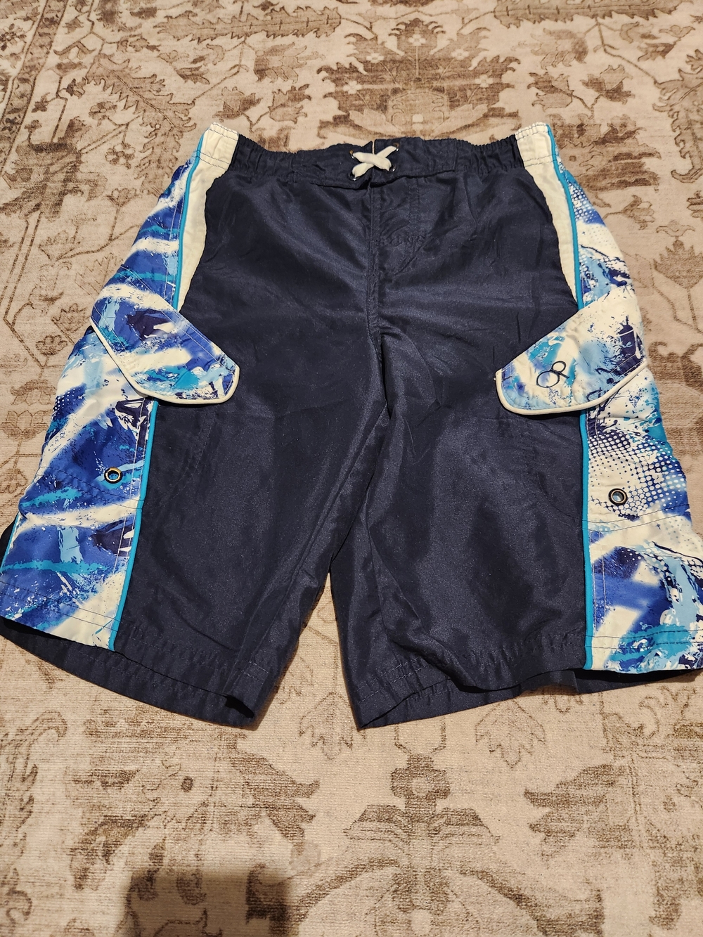OP Navy and Blue Boys' Swim Shorts